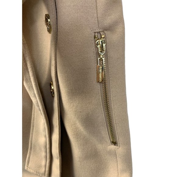 G by Guess Medium Beige Belted Single Breast Overcoat Shawl Collar EUC 6184 - Picture 2 of 13